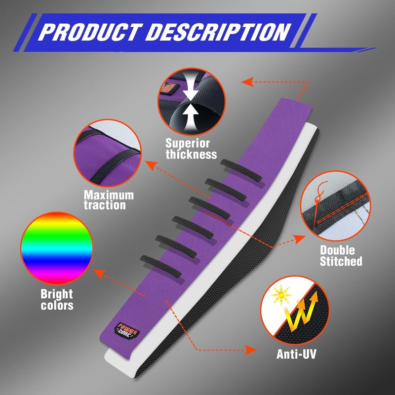 fewfuss Gripper Rubber Dirt Bike Seat Cover - Universal Soft Seat Cover for Most Dirt Bike Motorcycle (Black-Purple) - Image 3